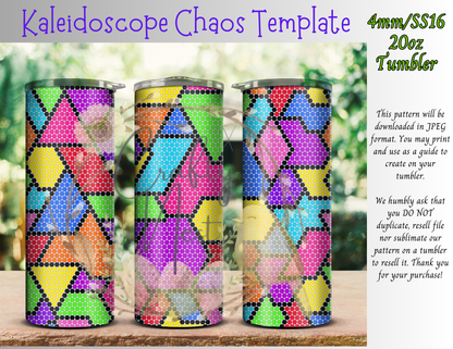 4mm Kaleidoscope Chaos Rhinestone Tumbler Template