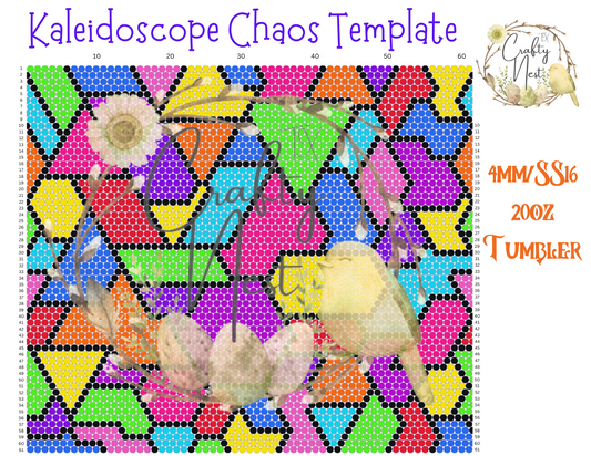 4mm Kaleidoscope Chaos Rhinestone Tumbler Template