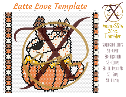 4mm Latte Love Rhinestone Tumbler Template