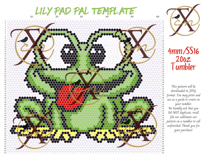 4mm Lily Pad Pal Rhinestone Tumbler Template