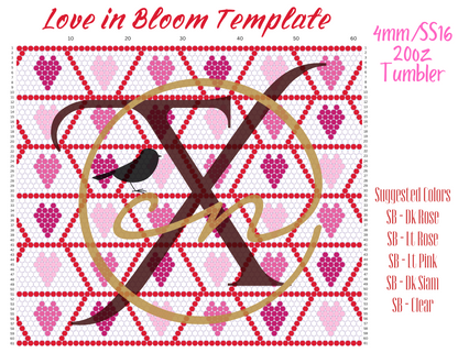 4mm Love in Bloom Rhinestone Tumbler Template