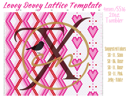 4mm Lovey Dovey Lattice Rhinestone Tumbler Template