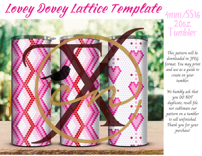 4mm Lovey Dovey Lattice Rhinestone Tumbler Template