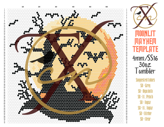 4mm Moonlit Mayhem Rhinestone 30oz Tumbler Template