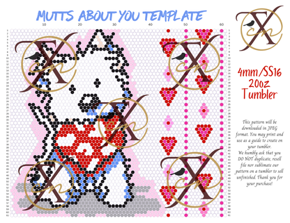 4mm Mutts About You Rhinestone Tumbler Template