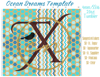 4mm Ocean Dreams Rhinestone Tumbler Template