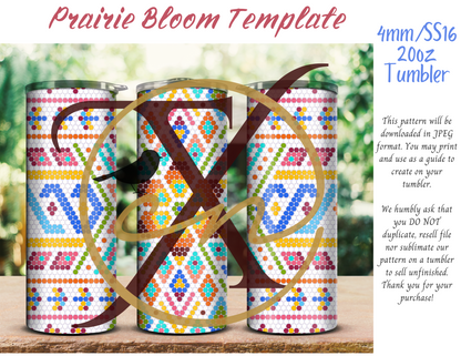 4mm Prairie Bloom Rhinestone 20oz Tumbler Template