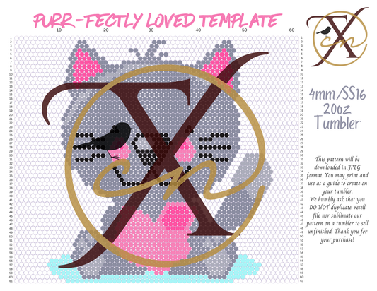 4mm Purr-Fectly Loved Rhinestone Tumbler Template