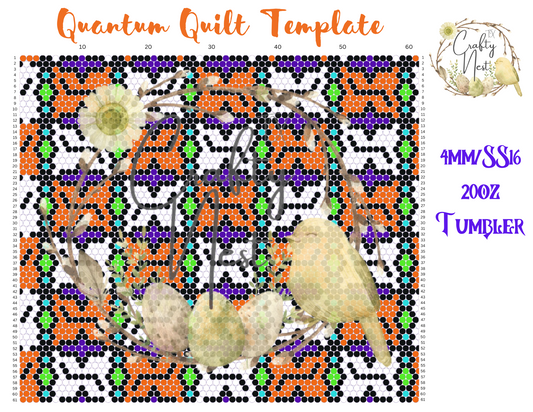 4mm Quantum Quilt Rhinestone Tumbler Template