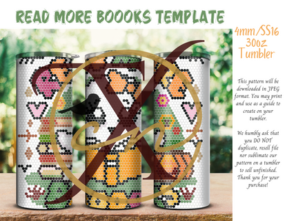 4mm Read More Boooks Rhinestone 30oz Tumbler Template