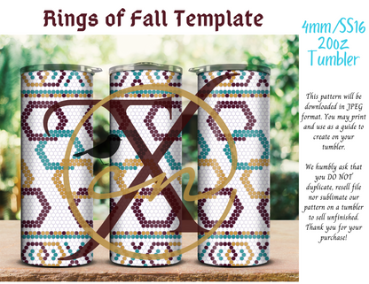 4mm Rings of Fall Rhinestone Tumbler Template