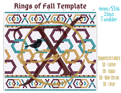 4mm Rings of Fall Rhinestone Tumbler Template