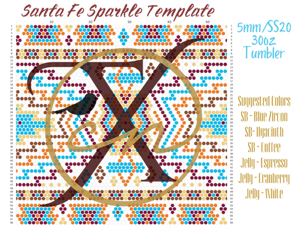 5mm Santa Fe Sparkle 30oz Rhinestone Tumbler Template