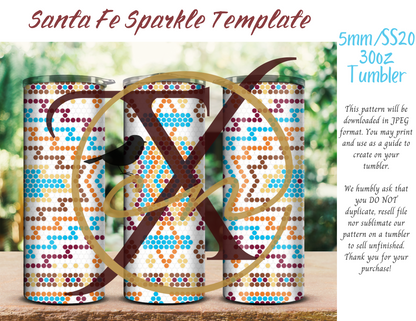 5mm Santa Fe Sparkle 30oz Rhinestone Tumbler Template