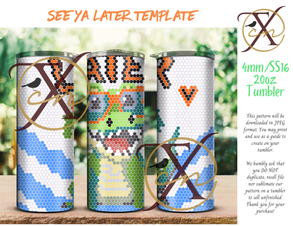 4mm See Ya Later Rhinestone Tumbler Template