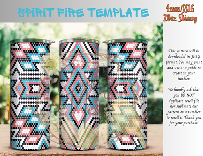 4mm Spirit Fire Rhinestone Tumbler Template