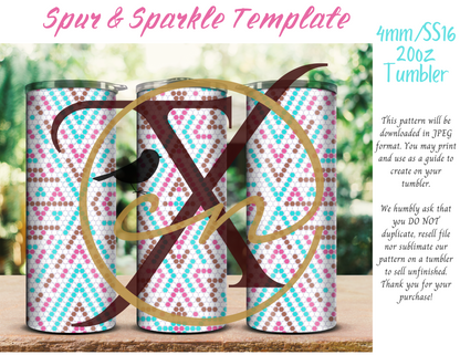 4mm Spur & Sparkle Rhinestone Tumbler Template