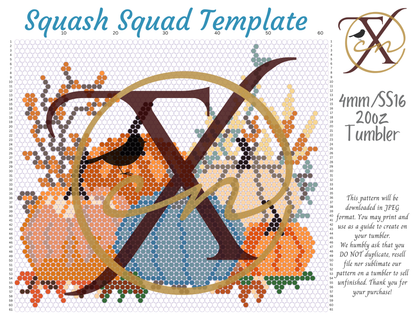 4mm Squash Squad Rhinestone Tumbler Template
