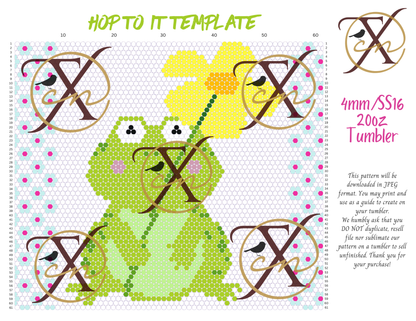 4mm Hop to It Rhinestone Tumbler Template