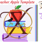 4mm Teacher Apple Rhinestone Tumbler Template
