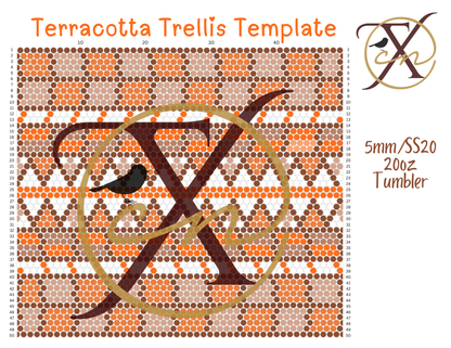 5mm Terracotta Trellis Rhinestone Tumbler Template