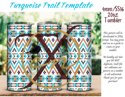 4mm Turquoise Trail Rhinestone Tumbler Template