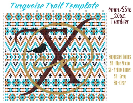 4mm Turquoise Trail Rhinestone Tumbler Template