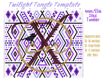 4mm Twilight Tangle Rhinestone Tumbler Template