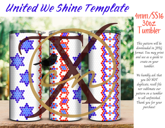 5mm United We Shine 30oz Rhinestone Tumbler Template