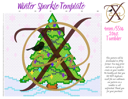 4mm Winter Sparkle Rhinestone Tumbler Template
