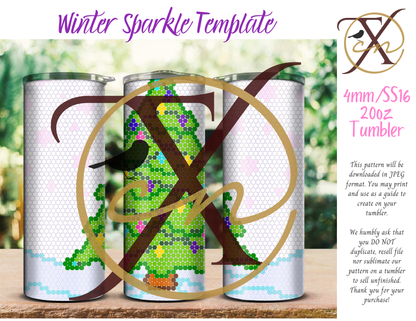 4mm Winter Sparkle Rhinestone Tumbler Template