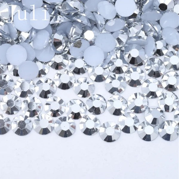 qiipii 5000PCS 4mm Silver Resin Rhinestones for Crafts Flatback Mine Silver  Rhinestones Bulk SS16 Non-Hotfix Stones Diamonds Crystals Gems for Face